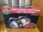 Zoo Mini Combo Deep Dome Dual Lamp Fixture - Tested And Works. Fixed Price $19.00.