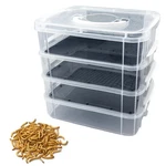 Mealworm Breeding Kit For Reptiles, Birds, And Pets - High Capacity Farm. Fixed Price $67.00.