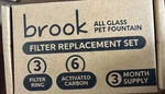 Brook Glass Pet Fountain Filter Replacement Set 3 Rings & 6 Activated. Fixed Price $14.00.