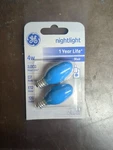 Ge Lighting 4W 3,000 Hours Night - Blue 26223 (6 Pack) 12 Bulbs. Fixed Price $29.00.