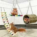 Hamiledyi Hamster Hanging Hammock Basket 3 Piece Wooden Rat Ladder Multicolor. Fixed Price $24.18.
