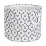 Bone Dry Pet Storage Collection Lattice Paw Print, Small Round, White/gray. Fixed Price $19.98.