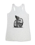 Fluffy Rabbit Bunny Pet Animal Zoo Tri-blend Racerback Tank Top. Fixed Price $18.99.