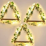 3 Set Artificial Ivy Led Floating Plant Shelves Wood Hanging Dorm Wall Decor Lea. Fixed Price $34.58.