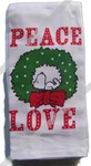 Peanuts Snoopy Peace Love Holiday Festive Kitchen Towel 2 Pack New (GG/413). Fixed Price $21.99.