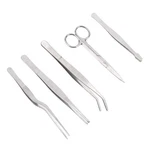 5PCS Plant Tweezers And Scissors, Long Stainless Steel Garden Bend Tongs Set .... Fixed Price $17.21.