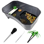 Pinvnby Plastic Turtle Tank Reptile Habitat Pet 15.7 9.1 5.1 Inches, Black. Fixed Price $25.89.
