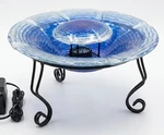Evergreen Garden Vapor Mist Table Top Fountain, Blue Glass, 12" Diameter, Lights. Fixed Price $29.99.