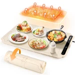 Mooues Electric Warming Tray, Portable Silicone Food Mat - White. Fixed Price $27.13.