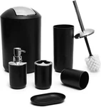 Moss & Stone 6 Pcs Bathroom Accessories Set Includes Soap Dispenser, Black. Fixed Price $34.53.