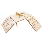 Oooct Bearded Dragon Basking Platform, Wooden Reptile Cave Hideout With Climb.... Fixed Price $30.39.