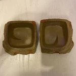 Set Of 2 Exo-terra Granite Rock Reptile Feeding Water Food Dishes Medium. Fixed Price $9.99.