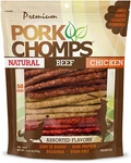 Pork Chomps Dog Chews, 5-INCH Munchy Sticks, Assorted Flavors, 50 Count..... Fixed Price $12.32.