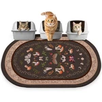 Bienbee Jumbo Cat Litter Mat 40"X30", Waterproof, Easy Clean, Brown Mushrooms. Fixed Price $34.52.