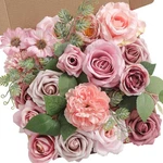 Artificial Flowers, Dusty Pink Silk Fake For Diy Wedding Bridal Bouqu.... Fixed Price $30.68.
