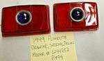 1949 Plym. Special Deluxe Red Glass Tail Lamp Lens Pair W/blue Dot 1244752 B474. Fixed Price $139.99.