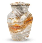 Vibrant Swirl Masterpiece: Commemorative Adult Memorial Urn Keepsake. Fixed Price $29.99.