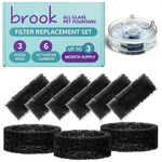 Brook Glass Pet Fountain Filter Replacement Set 3 Rings & 6 Activ. Fixed Price $16.56.
