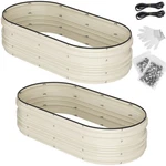 Workpro 2PC Metal Planter Box Galvanized Raised Garden Bed Set 4X2X1FT Patio Kit. Fixed Price $70.99.