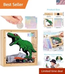 Wooden Piggy Bank For Kids Boys Girls, Diy Name Coin Unicorn Dinosaur Mo.... Fixed Price $23.85.
