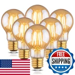Runquiz Vintage A19 Led Edison Bulb, Dimmable 2200K Amber, E26 Base, 4W/6W. Fixed Price $29.87.