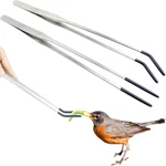 2PCS Reptile Feeding Tong With Rubber Tip Aquarium Tweezers Stainless Steel Stra. Fixed Price $11.72.
