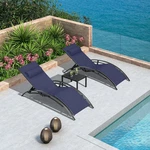 Purple Leaf Patio Chaise Set Outdoor Beach Pool Sunbathing Lawn Lounger. Fixed Price $208.19.