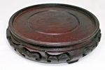 Vintage 6 1/2" Asian Carved Large Wood Display Stand Base 5 Diameter Top. Fixed Price $16.95.