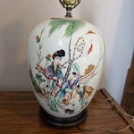 Antique Asian Ginger Jar Table Lamp Chinese Famille Rose Kids 12 Base 26 Total. Fixed Price $160.00.