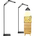 Queekay Adjustable Reptile Heat Lamp Stand, Black Metal, 5 Hooks For Terrarium. Fixed Price $50.99.