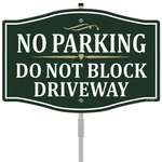 Parking Do Not Block Driveway Sign Se Ales De Estacionar 12" X 8" Wit. Fixed Price $47.40.