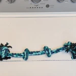 21" Heavy Duty Rope Tug Toy For Large Dogs, Knotted Tassel Ends Blue/teal. Fixed Price $13.00.