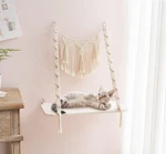Cat Window Perch Macrame Hammock Boho Wall Mounted Pet Resting Seat Bed F.... Fixed Price $34.50.
