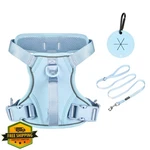 Petmolico Small Dog Harness Light Blue Mesh Vest Soft Handle. Fixed Price $40.99.