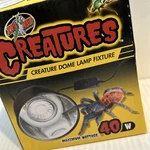 Zoo Med Creatures Dome Lamp Fixture 40 Watt Wide/ 4.19 In, Black. Fixed Price $9.75.
