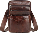 Hebetag Small Leather Sling Shoulder Bag Messenger Pack For Men #01COFFEE. Fixed Price $56.54.