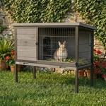 Pawhut Elevated Rabbit Hutch Outdoor, Wooden Cage Bunny House. Fixed Price $114.99.