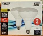Feit Electric Daylight Led BR40 Bulbs, Dimmable, 65W Equivalent. Fixed Price $13.99.