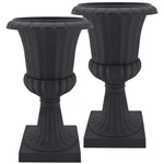 Arcadia Garden Products Deluxe Pedestal 16 In. 27 Black Plastic Urn 2-PACK. Fixed Price $116.86.