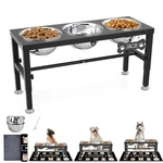 Shainfun Metal Elevated Bowls Stand For Large Dogs With Mat & Three 58OZ. Fixed Price $70.78.