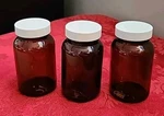 Set Of 3 Empty Brown Amber Glass Bottles 150CC Storage Pills Supplement Modern. Fixed Price $6.96.