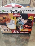75W Reptile Heat & Nightlight Bulb Combo Daylight + Lamps. Fixed Price $20.00.