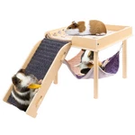 Besnew Enlarged Guinea Pig Hammock With Platform And Stairs,wooden Small Anim.... Fixed Price $45.69.
