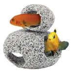 Penn-plax Granite Stone Hide-away Aquarium Decor 2PC Cichlid Fish Tank Rock Cave. Fixed Price $27.43.