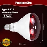 Home 250W Infrared Heat Lamp Bulb R125 2PK Chicken Reptile Pet Food. Fixed Price $27.99.