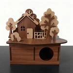 Wooden Hamster Hideout Cage Ladder Platform Pet Mouse Habitat Detachable Hut. Fixed Price $34.52.
