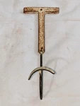 Antique Vintage Cast Iron / Steel Coat Hat Hook Old Odd Unusual Wall Mount. Fixed Price $16.00.