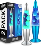 2 Pack 16" Relaxing Liquid Lamps - Silver & Blue Night Light For All Ages. Fixed Price $104.99.