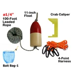 Kufa 1/4" Diameter X 100' Leaded Rope (11" Red/white Float)/harness/caliper. Fixed Price $37.99.