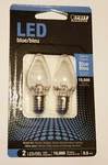 Blue Led E-12 Base Night Light Bulbs 2-PACK Feit Electric New BPC7BJW. Fixed Price $15.79.